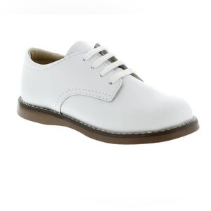 Footmates Willy 8800 White Dress Shoes Boys Size 9 Leather Oxford Lace Closure